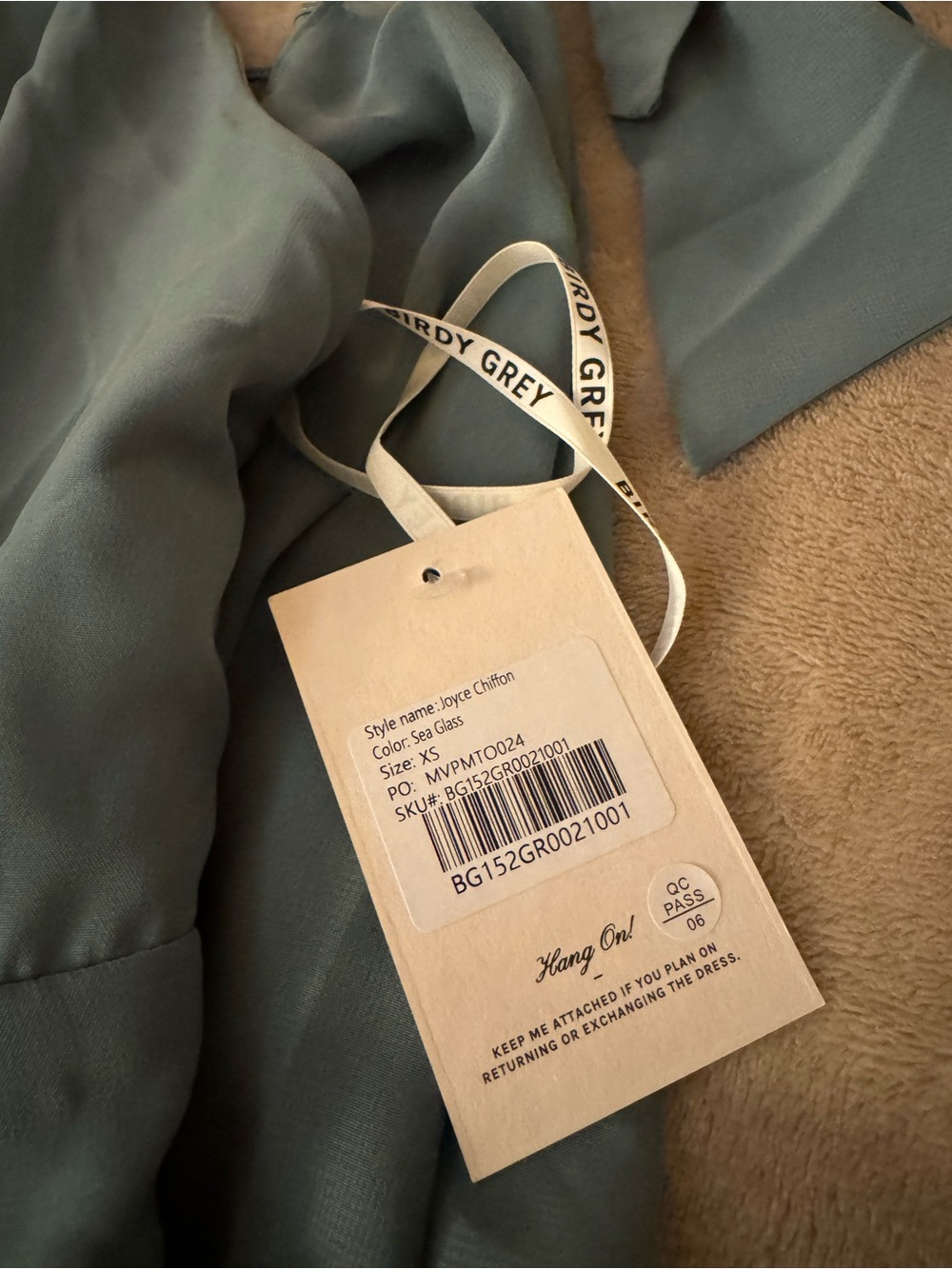 Birdy Grey Joyce Chiffon Maxi Dress in Sea Glass color. - Picture 3 of 3